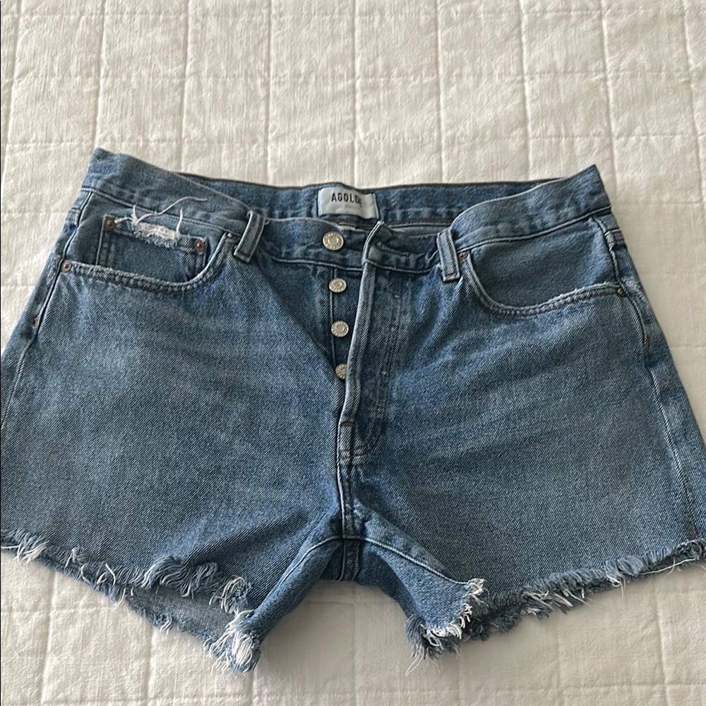 AGOLDE Women's Blue Denim Shorts